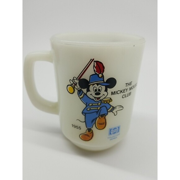 1955 vintage Mickey Mouse Club MarchPepsi Collector Mug MilkGlass Anchor Hocking - Picture 1 of 5